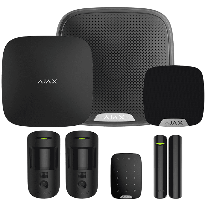 Ajax Hub 2 Plus Cam Kit with KeyPad and StreetSiren Ajax