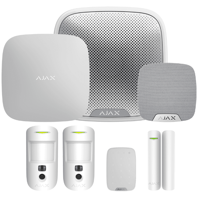 Ajax Hub 2 Plus Cam Kit with KeyPad and StreetSiren Ajax