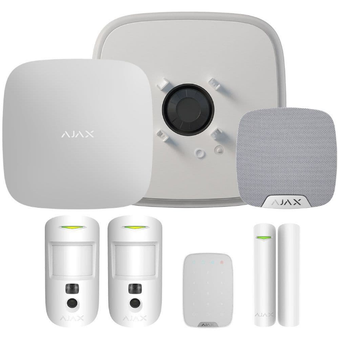 Ajax Hub 2 Plus Cam Kit with KeyPad and StreetSiren DoubleDeck Ajax