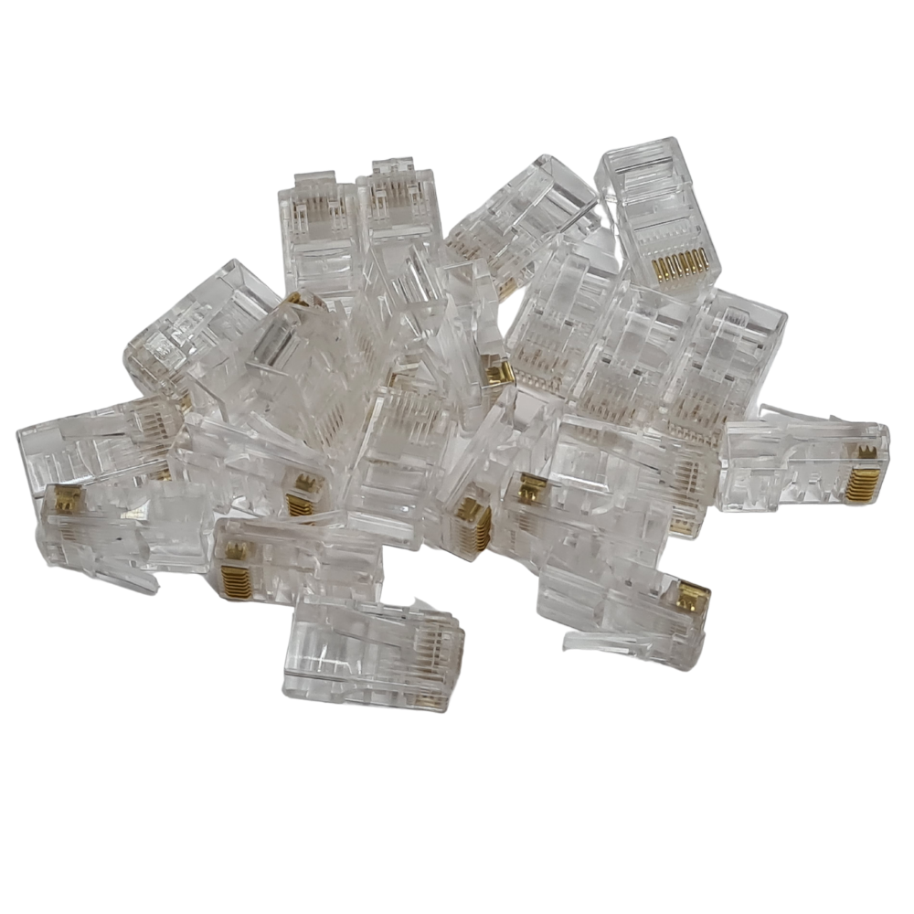 RJ45 Plugs For Cat5 or Cat6 Packs 10-100 - Solid or Stranded Cable Bristol Communications