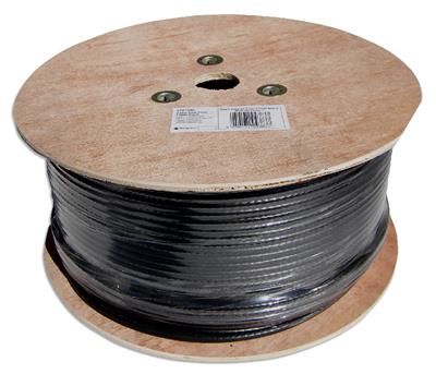 Black Coax Cable, Satellite or Aerial Cable, RG6 Cable - 1m to 250m lengths S.A.C