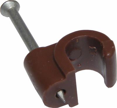 7mm Brown Cable Clips S.A.C