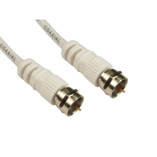 Satellite Cable - Coax Cable with F Connectors - White, 0.5m -20m Lengths Cables Direct