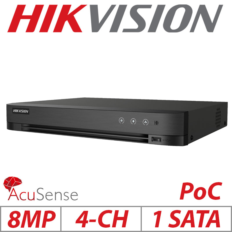 Hikvision 4-Channel 8MP AcuSense Turbo HD DVR IDS-7204HTHI-M1-P – High-Performance, Compact Surveillance