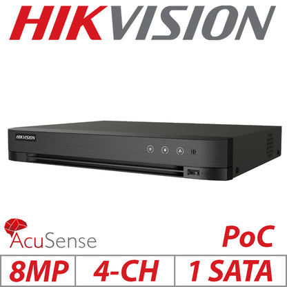 Hikvision 4-Channel 8MP AcuSense Turbo HD DVR IDS-7204HTHI-M1-P – High-Performance, Compact Surveillance
