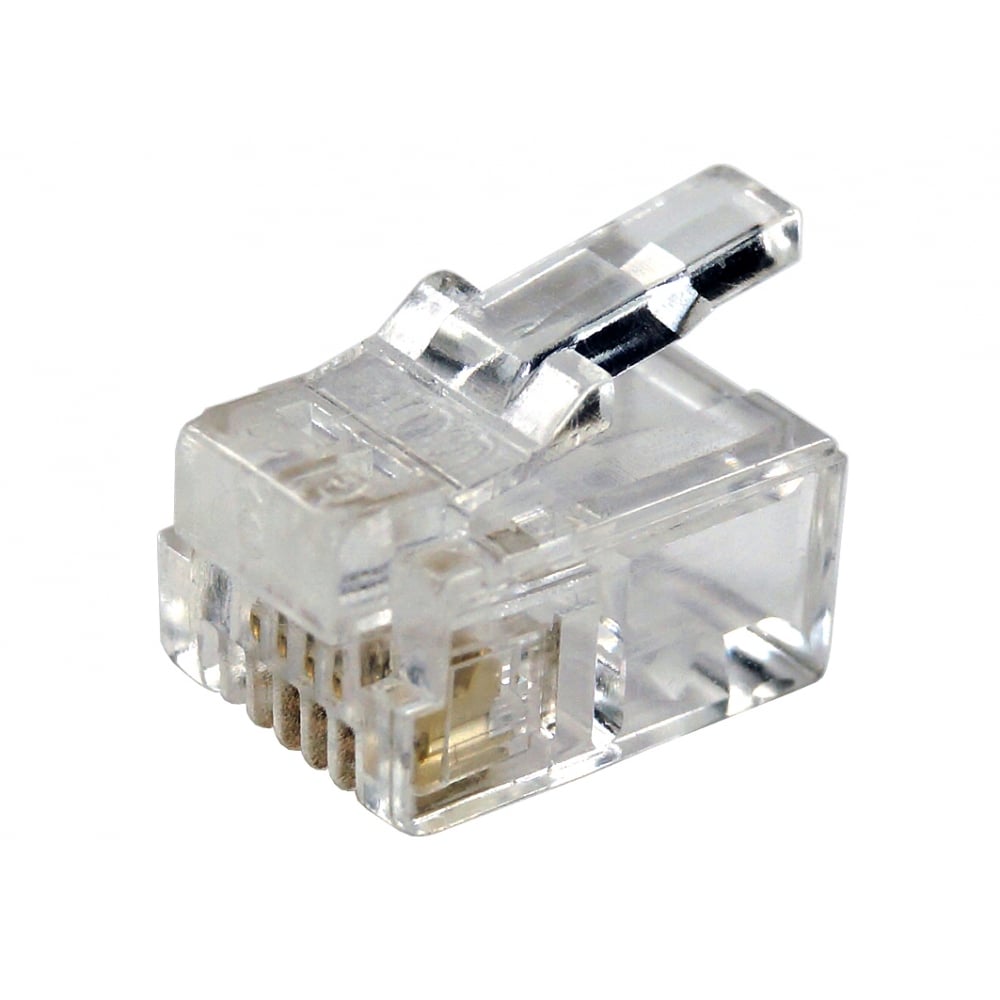 RJ12 6 position/6 contact FCC plug (pack of 100) - 6 Way 6 Wire Kauden