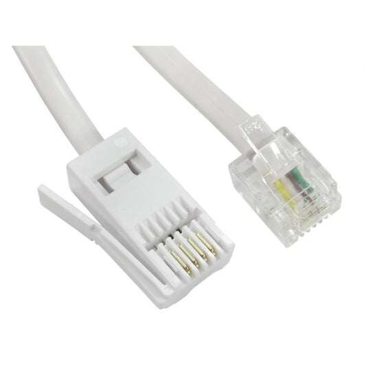 Telephone Line Cord - 4 Wire Version 3m White