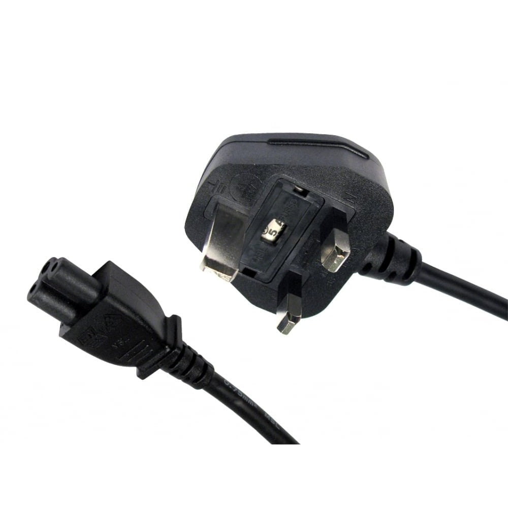 Clover Lead | Clover Power Cable | UK Plug to C5 Mains Cable | Laptop Power Cable | 1.8m to 10m Lengths Cables Direct